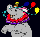 Dibujo Elefante con 3 globos pintado por luis