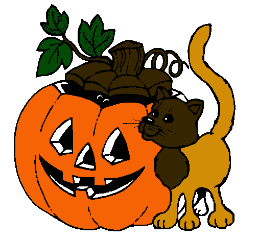 Calabaza y gato