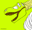 Dibujo Esqueleto tiranosaurio rex pintado por santiago