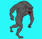 Dibujo Hombre lobo pintado por alejndro