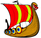 Dibujo Barco vikingo pintado por Vikingo