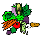 Dibujo verduras pintado por dominique