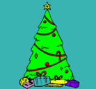 Dibujo Abeto con adornos navideños pintado por pablogomisblasco