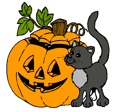 Calabaza y gato