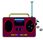 Dibujo Radio cassette 2 pintado por choco