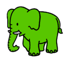 Dibujo Elefante bebe pintado por elefantito