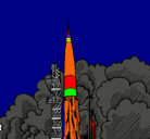 Dibujo Lanzamiento cohete pintado por david