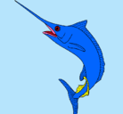 Dibujo Pez espada pintado por delfin