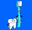 Dibujo Muela y cepillo de dientes pintado por tachohg