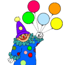 Dibujo Payaso con globos pintado por maria