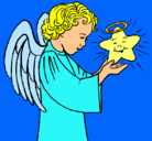 Dibujo Ángel y estrella pintado por pabloyjaime
