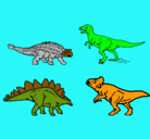 Dibujo Dinosaurios de tierra pintado por ana