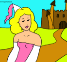 Dibujo Princesa y castillo pintado por antonella1