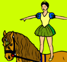 Dibujo Trapecista encima de caballo pintado por fabi