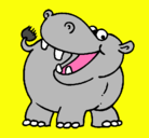 Dibujo Hipopótamo pintado por mickey