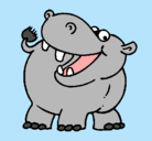 Dibujo Hipopótamo pintado por sirena
