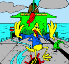 Dibujo Cigüeña en un barco pintado por EVAAYALA