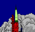 Dibujo Lanzamiento cohete pintado por camilo