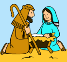 Dibujo Adoran al niño Jesús pintado por Maria5