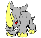 Dibujo Rinoceronte II pintado por d