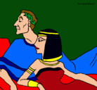 Dibujo César y Cleopatra pintado por denyssa