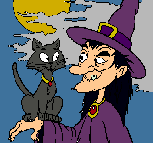 Bruja y gato