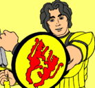 Dibujo Caballero con escudo de león pintado por julian
