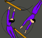 Dibujo Trapecistas saltando pintado por paula
