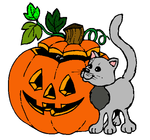 Calabaza y gato