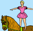 Dibujo Trapecista encima de caballo pintado por paula
