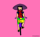Dibujo China en bicicleta pintado por vale