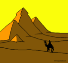 Dibujo Paisaje con pirámides pintado por marsupilami