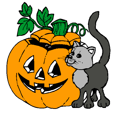 Calabaza y gato