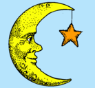 Dibujo Luna y estrella pintado por EILEENPOLICE