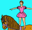 Dibujo Trapecista encima de caballo pintado por paulinacalzadillas
