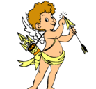 Dibujo Cupido pintado por domi