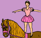 Dibujo Trapecista encima de caballo pintado por karlet