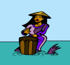 Dibujo Mujer tocando el bongó pintado por ANALUZ