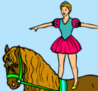 Dibujo Trapecista encima de caballo pintado por camen