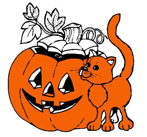 Calabaza y gato