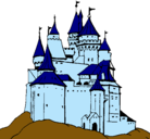 Dibujo Castillo medieval pintado por jlza