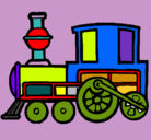 Dibujo Tren pintado por percy