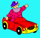 Dibujo Muñeca en coche descapotable pintado por ELIA