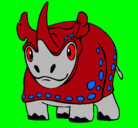 Dibujo Rinoceronte pintado por gus
