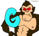 Dibujo Gorila pintado por velez