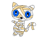 Dibujo Gato garabato momia pintado por gatito