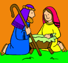 Dibujo Adoran al niño Jesús pintado por SARITA