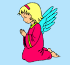 Dibujo Ángel orando pintado por NATALI