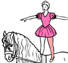 Dibujo Trapecista encima de caballo pintado por laura