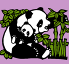Dibujo Mama panda pintado por leylan